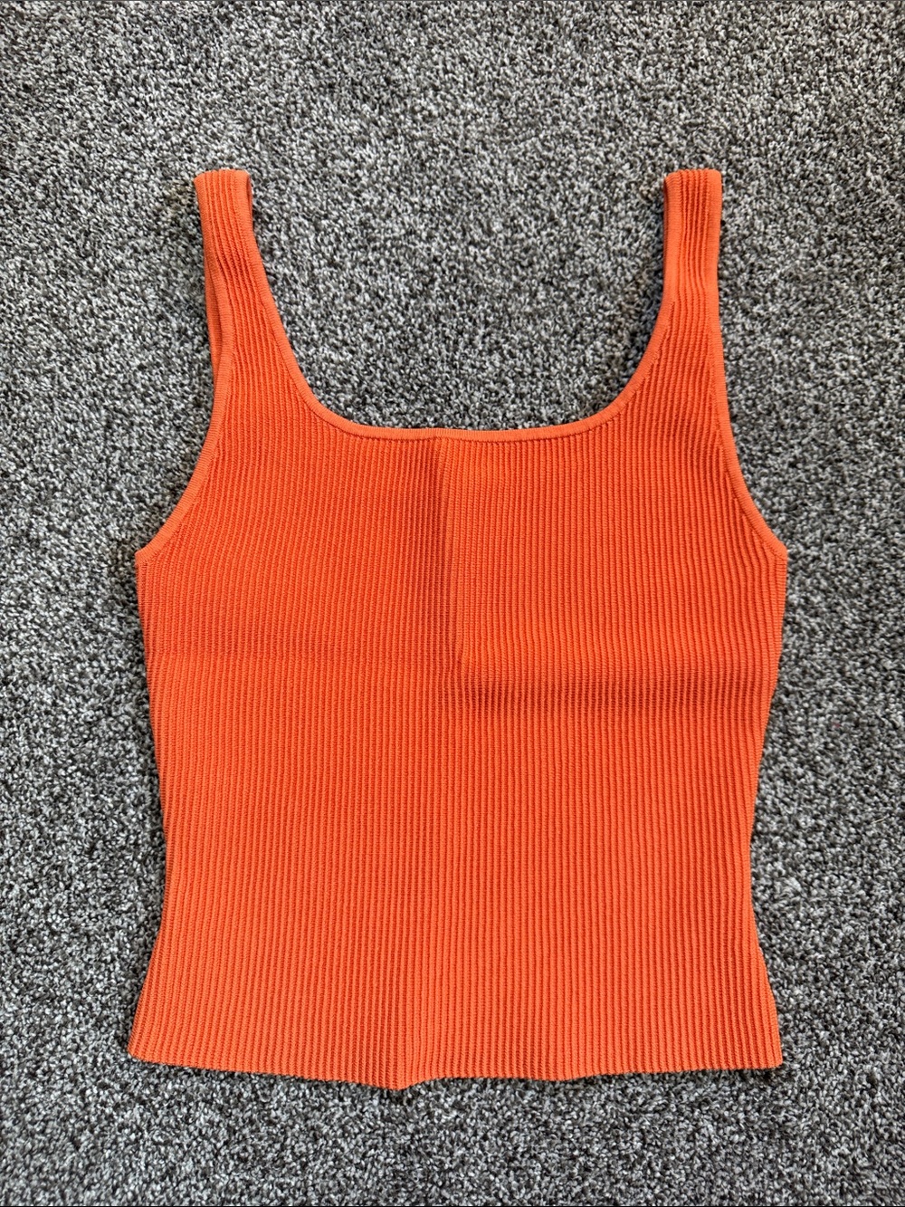 Babaton Aritzia Orange Rib contour Tank Top